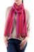 Cotton scarf, 'Orchid Fiesta' - Artisan Crafted Multicolor Handmade Cotton Scarf (image 2a) thumbail