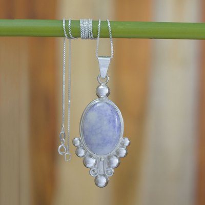 Jade pendant necklace, 'Lilac Jocotenango' - Jade pendant necklace