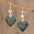 Jade heart earrings, 'Love Immemorial' - Heart Shaped Jade Dangle Earrings from Central America thumbail