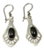 Jade dangle earrings, 'Black Peacock' - Unique Jade Dangle Earrings with Sterling Silver (image 2a) thumbail