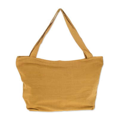 yellow handwoven handbag