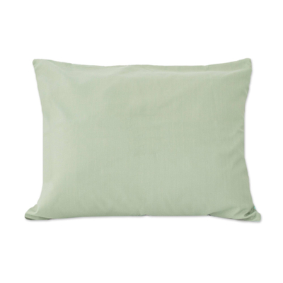 Cotton cushion covers, 'Summer Dusk' (pair) - Unique Green 100% Cotton Cushion Covers (Pair)