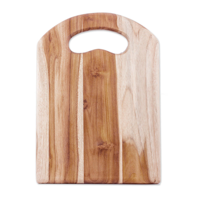 Teak wood cutting board, 'Chef's Delight' - Handmade Wood Cutting Board 