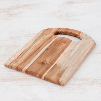 Tabla de cortar de madera de teca - tabla de cortar de madera hecha a mano 