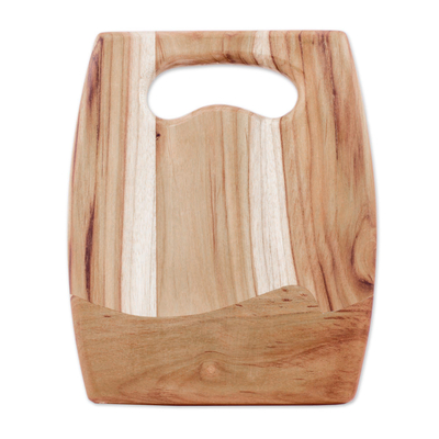 Teak wood cutting board, 'Surf' - Handcrafted Teakwood Cutting Board