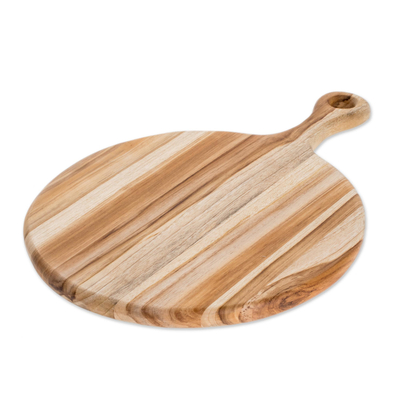 Teak wood pizza board, 'Chef's Delight' - Wood Cutting Board Kitchen Accessory