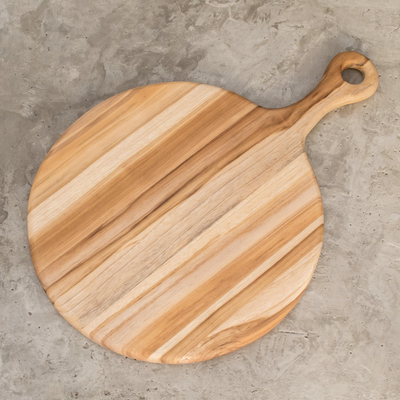Teak wood pizza board, 'Chef's Delight' - Wood Cutting Board Kitchen Accessory