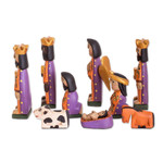 Pinewood Nativity Scene, 'Devotion' (set of 10) - Artisan Crafted Christianity Wood Nativity Scene (Set of 10)