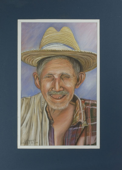 Central American Matted Pastel Painting