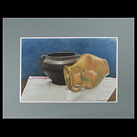 'Clay Jar and Pot' - Central American Still Life Realist Painting