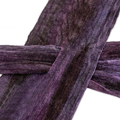 Rayon chenille scarf, 'Orchid Dreamer' - Rayon Chenille Scarf
