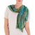 Rayon chenille scarf, 'Emerald Dreamer' - Handcrafted Bamboo Chenille Cotton Blend Scarf (image 2a) thumbail