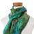 Rayon chenille scarf, 'Emerald Dreamer' - Handcrafted Bamboo Chenille Cotton Blend Scarf (image 2e) thumbail