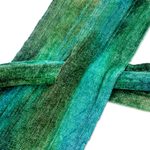Rayon chenille scarf, 'Emerald Dreamer' - Handcrafted Rayon Chenille Scarf