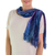 Rayon chenille scarf, 'Sapphire Dreamer' - Bamboo chenille and cotton scarf (image 2a) thumbail
