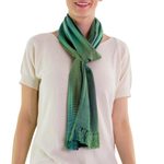 Rayon scarf, 'Solola Valley' - Handcrafted Rayon Scarf