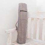 Cotton yoga mat bag, 'Tranquility' - Hand Loomed Cotton Yoga Bag from Guatemala