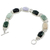Jade and quartz link bracelet, 'Maya Rainbow' - Collectible Sterling Silver Jade and Quartz Link Bracelet thumbail