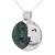 Jade pendant necklace, 'Face of the Moon' - Hand Crafted Sterling Silver Pendant Jade Necklace thumbail