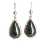 Jade dangle earrings, 'Sacred Quetzal' - Unique Sterling Silver Jade Dangle Earrings