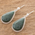Jade dangle earrings, 'Sacred Quetzal' - Unique Sterling Silver Jade Dangle Earrings (image 2b) thumbail
