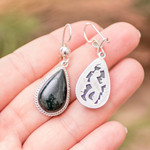 Jade dangle earrings, 'Sacred Quetzal' - Unique Sterling Silver Jade Dangle Earrings