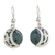Jade dangle earrings, 'Quetzal Eclipse' - Hand Made Sterling Silver Dangle Jade Bird Earrings thumbail
