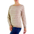 Cotton sweater, 'Horizon' - Women's Cotton Sweater with Ivory Jade Brown Stripes thumbail