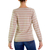 Cotton sweater, 'Horizon' - Women's Cotton Sweater with Ivory Jade Brown Stripes (image 2b) thumbail
