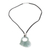 Leather and jade heart necklace, 'Heavenly Love' - Unique Sterling Silver Heart Shaped Pendant Jade Necklace (image 2d) thumbail