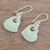 Jade heart earrings, 'Heavenly Love' - Artisan Crafted Heart Shaped Jade Dangle Earrings (image 2b) thumbail