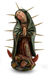 Holzskulptur, „Geliebte Jungfrau von Guadalupe“. - Religiöse Holzwandkunst