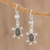 Jade dangle earrings, 'Marine Turtles' - Handcrafted Sterling Silver Sea Life Dangle Jade Earrings (image 2) thumbail