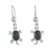 Jade dangle earrings, 'Marine Turtles' - Handcrafted Sterling Silver Sea Life Dangle Jade Earrings thumbail
