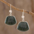 Jade dangle earrings, 'Dark Maya Quetzal' - Hand Made Sterling Silver Dangle Jade Earrings (image 2) thumbail