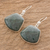Jade dangle earrings, 'Dark Maya Quetzal' - Hand Made Sterling Silver Dangle Jade Earrings (image 2b) thumbail