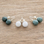 Jade stud earrings, 'Maya Moons' (set of 3) - Handmade Sterling Silver Jade Stud Earrings (Set of 3) (image 2) thumbail