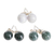Jade stud earrings, 'Maya Moons' (set of 3) - Handmade Sterling Silver Jade Stud Earrings (Set of 3) (image 2a) thumbail