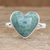 Jade heart ring, 'Love Immemorial' - Unique Heart Shaped Sterling Silver Jade Cocktail Ring thumbail