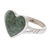 Jade heart ring, 'Love Immemorial' - Unique Heart Shaped Sterling Silver Jade Cocktail Ring (image 2c) thumbail