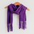 Cotton scarf, 'Maya Orchid' - Hand Made Central American Cotton Scarf with Fringe thumbail
