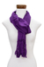 Cotton scarf, 'Maya Orchid' - Hand Made Central American Cotton Scarf with Fringe (image 2b) thumbail
