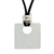 Leather pendant necklace, 'Jocotenango Glow' - Artisan Crafted Modern Sterling Silver Pendant Necklace thumbail