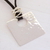 Leather pendant necklace, 'Jocotenango Glow' - Artisan Crafted Modern Sterling Silver Pendant Necklace (image 2b) thumbail