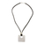 Leather pendant necklace, 'Jocotenango Glow' - Artisan Crafted Modern Sterling Silver Pendant Necklace