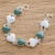 Jade heart bracelet, 'Soul Mates' - Handcrafted Heart Shaped Sterling Silver Link Jade Bracelet (image 2) thumbail