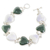 Jade heart bracelet, 'Soul Mates' - Handcrafted Heart Shaped Sterling Silver Link Jade Bracelet thumbail