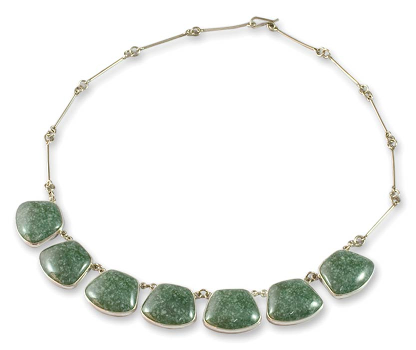 Handcrafted Sterling Silver Jade Necklace - Maya Legends in Light Green ...