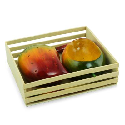 Wood canape set, 'Tropical Mango' (5 pieces) - Wood canape set (5 Pieces)