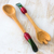 Cypress wood salad serving set, 'Red Radish' (pair) - Wood Spoon and Fork Serving Set (Pair) (image 2) thumbail